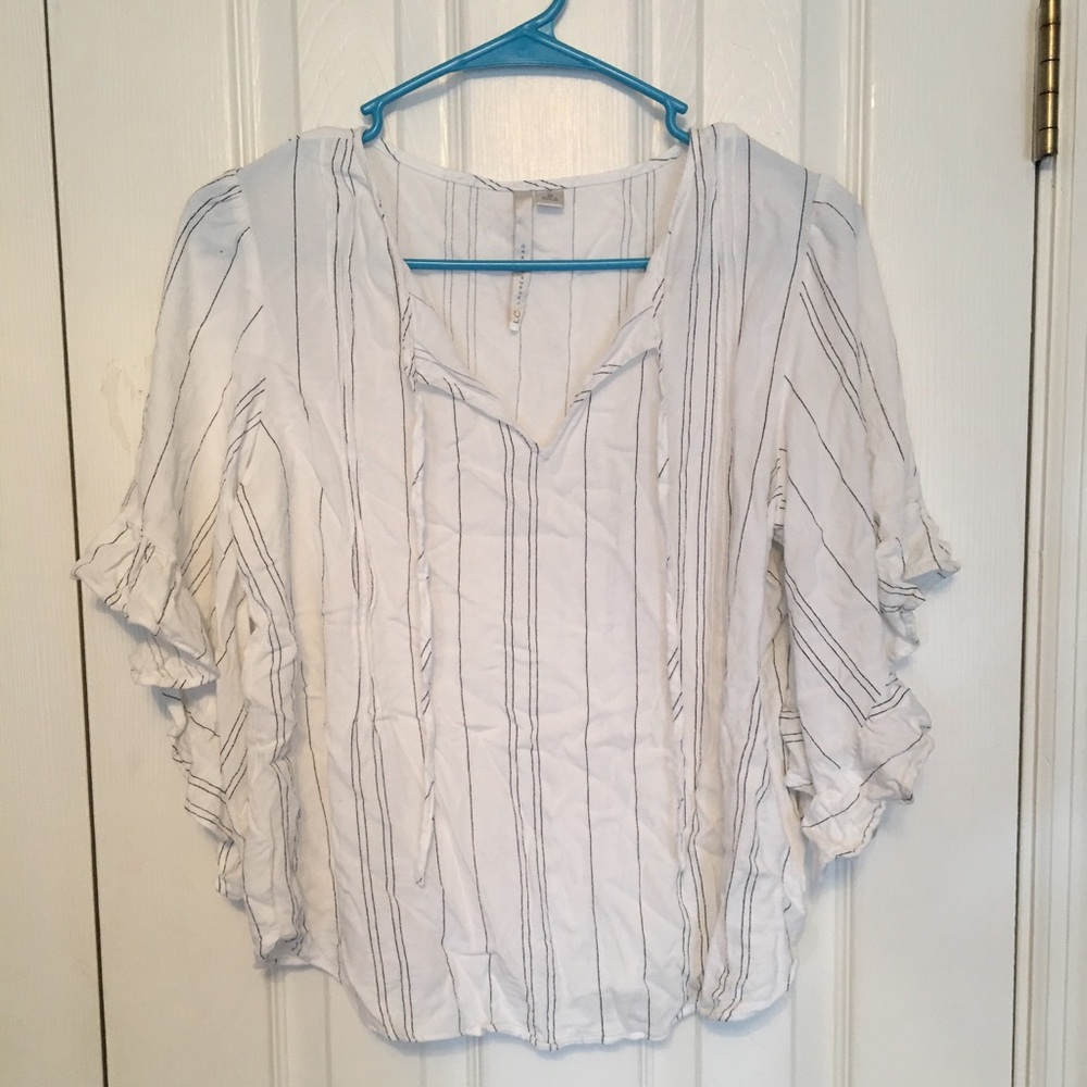 White & Black Striped Shirt